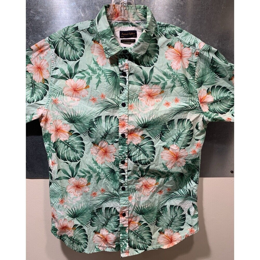Hawaiian Hibiscus Beach Shirt Gentlemen’s Outfitters 100% Cotton Button Up M - Picture 9 of 14